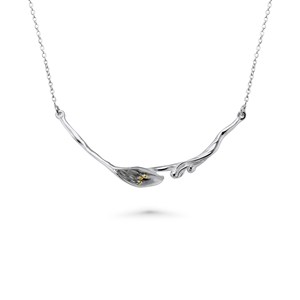 Silver <b>Lily</b> Necklace 925 Sterling Silver Delicate Single <b>Lily</b> Silver Necklaces Jewellery Gift for Wife, <b>Love</b>, Bride Wear - Product Image 1