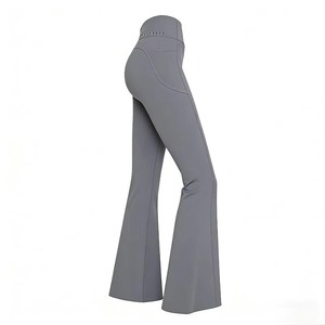 High Waisted Flared Yoga Pants Stretchy Slim Fit Active Leggings for <b>Women</b> Breathable Comfortable Dance Workout <b>Trousers</b> Custom - Product Image 4