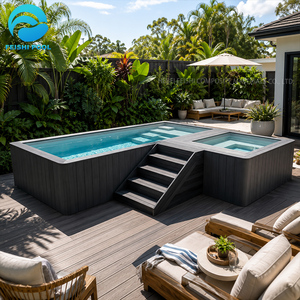 <span class=keywords><strong>Piscine</strong></span> hors sol semi-enterrée <span class=keywords><strong>avec</strong></span> jacuzzi et grande fenêtre pour jardin, idéale pour la maison, l'hôtel, la station balnéaire, ou comme <span class=keywords><strong>piscine</strong></span> conteneur extérieure. - Product Image 6