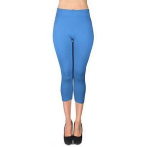 Women's Soho Solid Color <b>Capri</b> <b>Leggings</b> 100% Cotton Tight Pant Running Stretchy Tummy Control Custom Logo High Waisted MS-WL-001 - Product Image 3