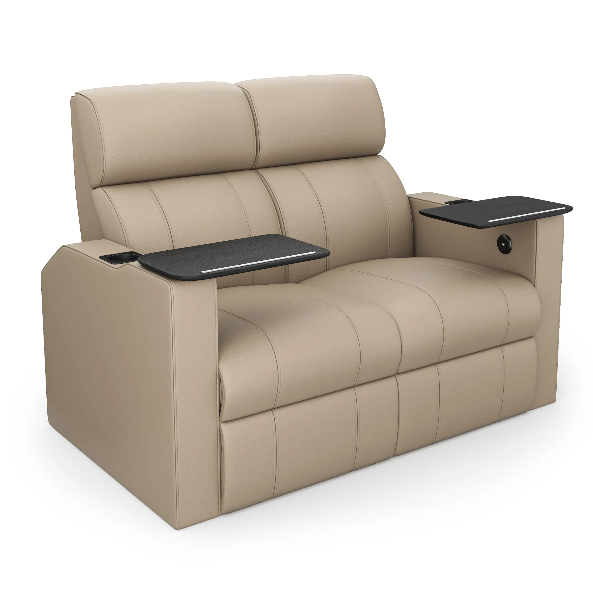 Motorized Verona Twin Recliner Synthetic Leather with Double Action Table