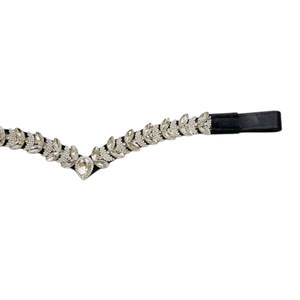 สร้อยหนังรูปตัววีดีไซน์รูปใบไม้สีเงินคริสตัลหรูหราหรูหราหรูหราสง่างามสวมใส่สบายม้าขี่ม้าระดับพรีเมียม - Product Image 4