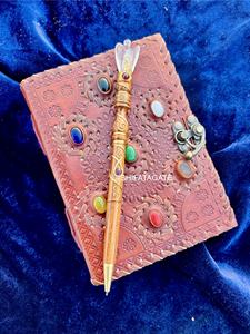 Stylo ange en cristal fabriqué à la main en gros Instrument magique de guérison en bois pour le travail énergétique Reiki Cadeaux spirituels Stylo promotionnel - Product Image 3