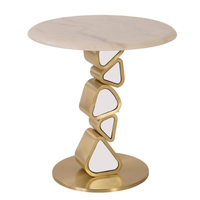 Grande table d'appoint décorative en aluminium couleur argent Table basse unique Tables décoratives pour salon et chambre à coucher Fournitures