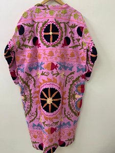 Kimono bordado de algodón étnico para cubrir la playa Suzani Robe Kimono japonés Abrigo de mujer Precio al por mayor - Product Image 3