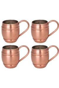 Cobre puro en forma redonda brillo martillado diseño Moscú mula cerveza taza cobre Metal Bar Accesorios - Product Image 4