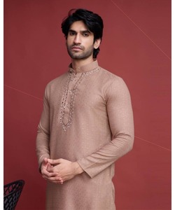 Traje Kurtapakistání, Thawb, Achkan, Bandhgala, Sherwani, Kurtas, Estilo Moderno para Bodas, Color Verde, Estilo Árabe, Indio, Punjabi - Product Image 3