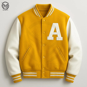 แจ็คเก็ตวาร์ซิตี้ผู้ชายสำหรับฤดูหนาว คอตั้ง ทำจากขนสัตว์ 100% ระบายอากาศได้ดี เป็นมิตรกับสิ่งแวดล้อม บุขนสัตว์ ปิดด้วยกระดุมเม็ดเดียว ปรับแต่งได้ - Product Image 1