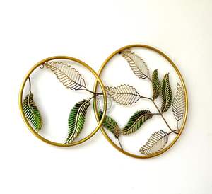 Arte de pared de hoja de diseño exclusivo hecho a mano, decoración de pared de Metal de lujo moderna, arte colgante de pared sostenible para decoración del hogar - Product Image 3