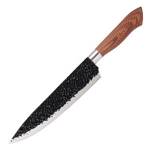 Venta al por mayor personalizado de alta calidad OEM ODM servicio de acero de Damasco cuchillo de hoja negra de acero inoxidable Chef cuchillo de cocina mango de madera - Product Image 5