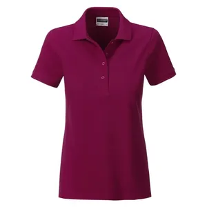 Polo básico orgánico para mujer, merchandising sostenible - Product Image 2