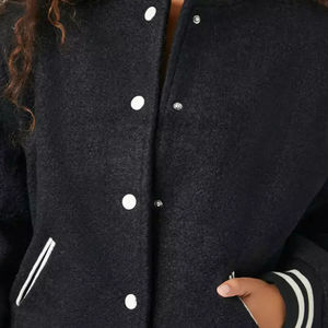 Vestes universitaires pour femmes de haute qualité 100% personnalisables avec broderie et impression, en coton tricoté respirant, coupe-vent d'hiver, séchage rapide, OEM ODM - Product Image 5