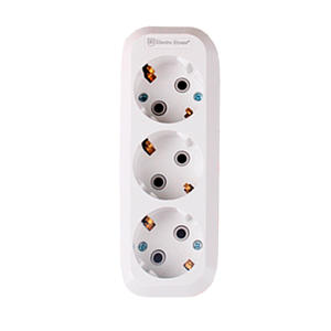 Enchufe de extensión blanco de 3 vías con conexión a tierra sin cable IP22 16A 220-250V UE/Reino Unido/EE. UU. Regleta de alimentación estándar ABS resistente al fuego - Product Image 2