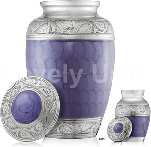 กล่องใส่เถ้ามนุษย์เถ้ามนุษย์ทำจากทองเหลืองลาเวนเดอร์สำหรับงานศพกล่องกำมะหยี่ฟรี - Product Image 1