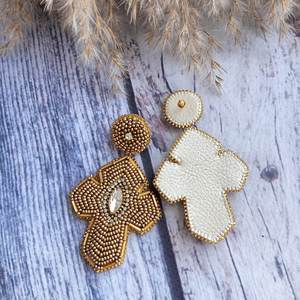 Pendientes de cuentas bohemias con flecos en cascada Andy de diseño turquesa, regalo de joyería único - Product Image 2