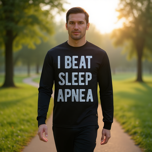 Maglietta a maniche lunghe per sopravvissuti all'apnea del sonno: Sconfiggi l'apnea del sonno con stile - Maglietta promozionale - Product Image 3