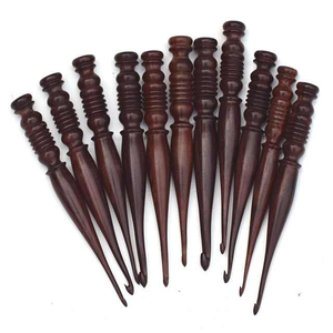 ชุดเข็มโครเชต์ไม้ทำมืออย่างประณีต จับถนัดมือ เหมาะสำหรับงานฝีมือ ตะขอที่ดีที่สุดสำหรับการถักด้วยมือ - Product Image 2