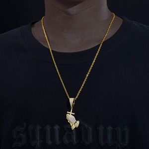 S925 Moissanite Pray Hand Croos Colgante - Product Image 2