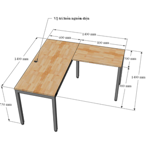 Uconcept HBUC049 L-Shaped Minimalist Office <b>Desk</b> 140cm Main Tabletop with MDF for Hospital Use - Product Image 4