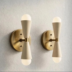 Applique murale moderne en laiton CH avec abat-jour en marbre blanc, luminaire décoratif pour entrée intérieure - Product Image 5