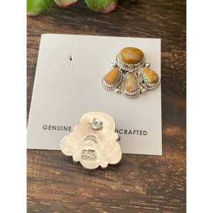 Reda Galvan Royston <b>Post</b> <b>Earrings</b> Turquoise & Sterling Silver Studs with Bezel Setting Inlay - Product Image 3