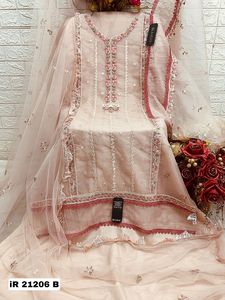 Nouveau concepteur traditionnel coton broderie travail robe indien pakistanais Salwar Kameez costume coupe droite robe Style Lehenga robe - Product Image 6