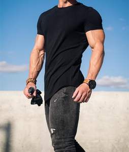 T-shirts en coton 100% respirants et écologiques à ourlet arrondi pour hommes avec logo personnalisé en gros, impression sérigraphique, vêtements de sport - Product Image 5