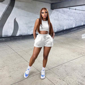 Ensemble de shorts de sport décontractés pour femmes, taille plus, genou, été, gym, cycliste, baseball, jersey, ensemble de shorts 2 pièces pour le sport, le basketball, l'exercice - Product Image 5