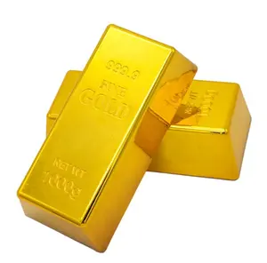 24k gold plated metal gold bar shaped metal paperweight for decoration press paper high quality