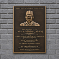 Plaque commémorative personnalisée en alliage d'aluminium massif, marqueur de tombe, inscription en relief CNC