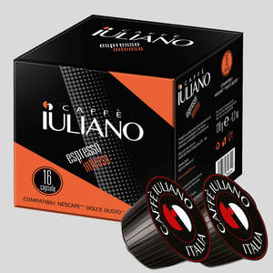 กาแฟอิวลิอาโน เอสเพรสโซ อินเทนโซ <span class=keywords><strong>16</strong></span> แคปซูล-อาราบิก้า โรบัสต้า เบลนด์ ได้รับการรับรองฮาลาล ใช้ได้กับเครื่องชงกาแฟเนสกาแฟ ดอลเช่ กุสโต้ - Product Image 1
