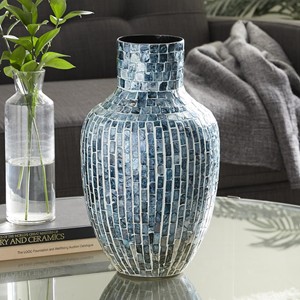 Jarrón nacarado de nácar, jarrones de conchas marinas con patrón de mosaico, elegante jarrón de concha de nácar - Product Image 6