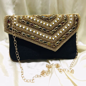 Bolsos de noche étnicos con estilo de diseñador para mujer, correa de cadena con tachuelas de diamantes de imitación, bolso de moda, tendencia de Venta caliente - Product Image 2