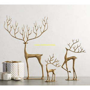 Statue de cerf doré Sculpture de renne moderne Décoration de Noël Figurine en métal Décoration intérieure Centre de table de vacances Vente en gros - Product Image 6