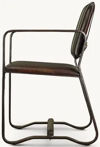 Chaise longue design moderne avec pieds en acier Chaise de salon de salle à manger rembourrée en métal Home Bar Apartment Prix de gros - Product Image 2