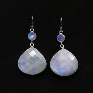 Pendientes de Plata de Ley 925 con Baño de Oro y Piedras Preciosas Blancas de Arcoíris para Mujer, Joyería para Bodas - Product Image 2