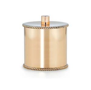 Boîte de stockage galvanisée dorée décorative, élégante et durable, idéale pour le comptoir et le garde-manger. - Product Image 1