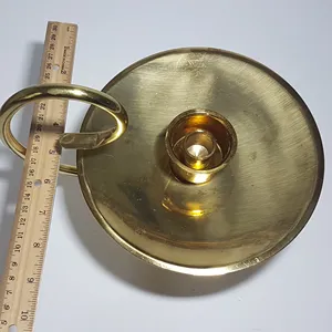 New Arrival Tea Candle Holder Customized Logo <b>Brass</b> Metal <b>Candlestick</b> Gold Plating Candle Holders - Product Image 2