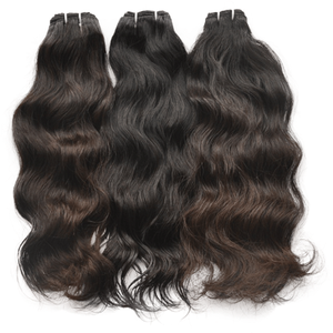 Extensions de cheveux humains vierges Remy indiens naturels, soyeux et ondulés, sans perte ni emmêlement, double trame cousue à la machine - Product Image 3