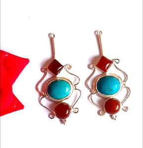 Amazing Pendant Silver Charms Jewelry Turquoise Oval Shape Gemstone Pendant Good Looking Cornaline Round & Square Gems Pendant - Product Image 1