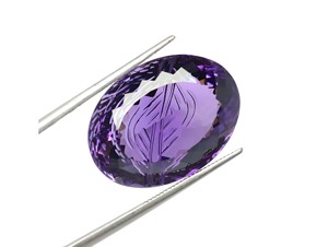 พลอยควอตซ์อะมีทิสต์ธรรมชาติทรงรีเจียระไนสีเข้มจากบราซิล คุณภาพสูง ขนาดปรับแต่งได้สำหรับทำเครื่องประดับ - Product Image 2