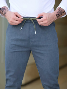 <b>Men's</b> Lightweight Solid Color Jogger Pants Drawstrings Cotton Blend Casual Stylish Outdoor Quick-Dry Breathable <b>Trousers</b> 2025 - Product Image 5