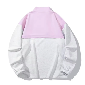 Sweat à capuche oversize à manches longues pour homme, gris clair rose, décontracté, col rond, 100% coton, molleton en tissu éponge français - Product Image 2