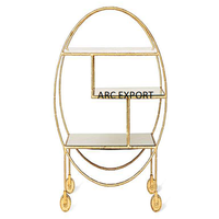 Étagères décoratives de luxe pour salle de bain, meuble de rangement blanc et doré, chariot de service
