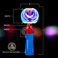 Tongkat Bola Berputar LED Neon Glow, Mainan Menyala untuk Anak-Anak, Termasuk Baterai, untuk Ulang Tahun, Natal, Tahun Baru
