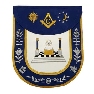 Tablier rond maçonnique Master Mason, régalia artisanale avec soleil, lune et piliers, tablier de pasteur de l'arche royale, haute qualité 2026 - Product Image 1