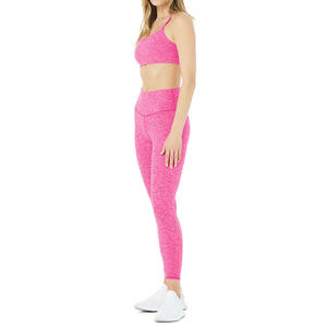 2025 vente en gros de vêtements de sport Logo personnalisé vêtements d'entraînement 2 pièces soutien-gorge de sport et Leggings ensembles sans couture Gym Fitness Yoga ensemble pour les femmes - Product Image 3