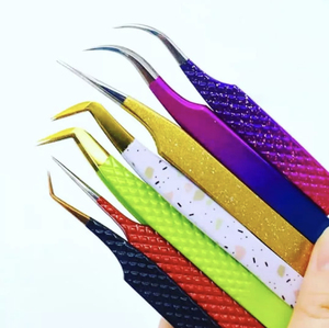 Penjualan laris pinset ujung serat <span class=keywords><strong>vetus</strong></span> bulu mata gaya baru pinset bulu mata label kustom profesional untuk ekstensi bulu mata