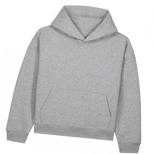 Top qualité gris clair plaine à capuche surdimensionné pull lourd polaire coton pour hommes femmes hiver chaud décontracté Streetwear sweats à capuche - Product Image 3