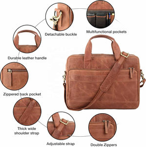 Premium Leather Laptop Bag Handmade Full Grain <b>Briefcase</b> with Luxury Shoulder Satchel Soft Office Business Travel - Product Image 4